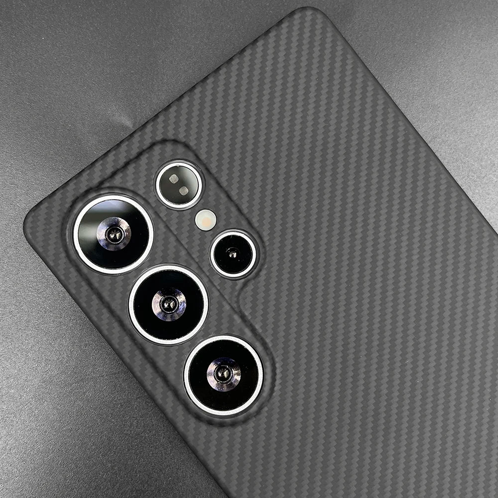 Carbon Fiber Case For Samsung Galaxy S25 Ultra/S25+/S25/S25 Edge Lens Camera Protection Aramid Fiber Cover Lightweight Slim Case