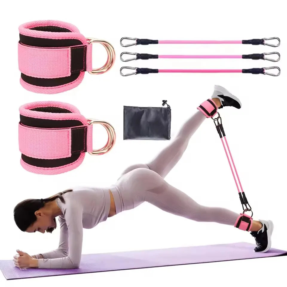 Resistance Band Set Workout Exercise Equipments Ankle Straps Fitness Yoga Elastic Fitness Bands For Home Gym Man And Woman Sport Image principale du produit