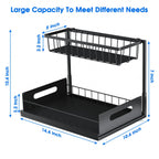 Under Sink 2 Tier Sliding Cabinet Basket Organizer Drawer Pull Out Cabinet Multi-Purpose  Sink Organizer for Bathroom Kitchen