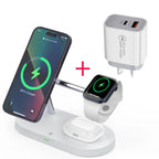 3 in 1 Wireless Charger Stand Magnetic For iPhone 12 13 14 15 Fast Charging Station for Apple Watch 9 8 7 6 5 Airpods 2 3 Pro