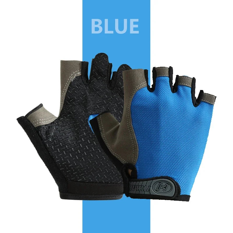 Anti-Slip Breathable Workout Gloves, Fingerless Fitness Training Gym Gloves for Men Women Bodybuilding Cycling Exercise