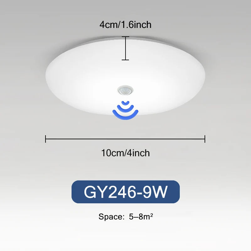 LED Ceiling Light Auto PIR Motion Sensor Smart Home Lighting 13W 18W 24W 36W  Radar Ceiling Lamp For Indoor Bedroom Room Hallway