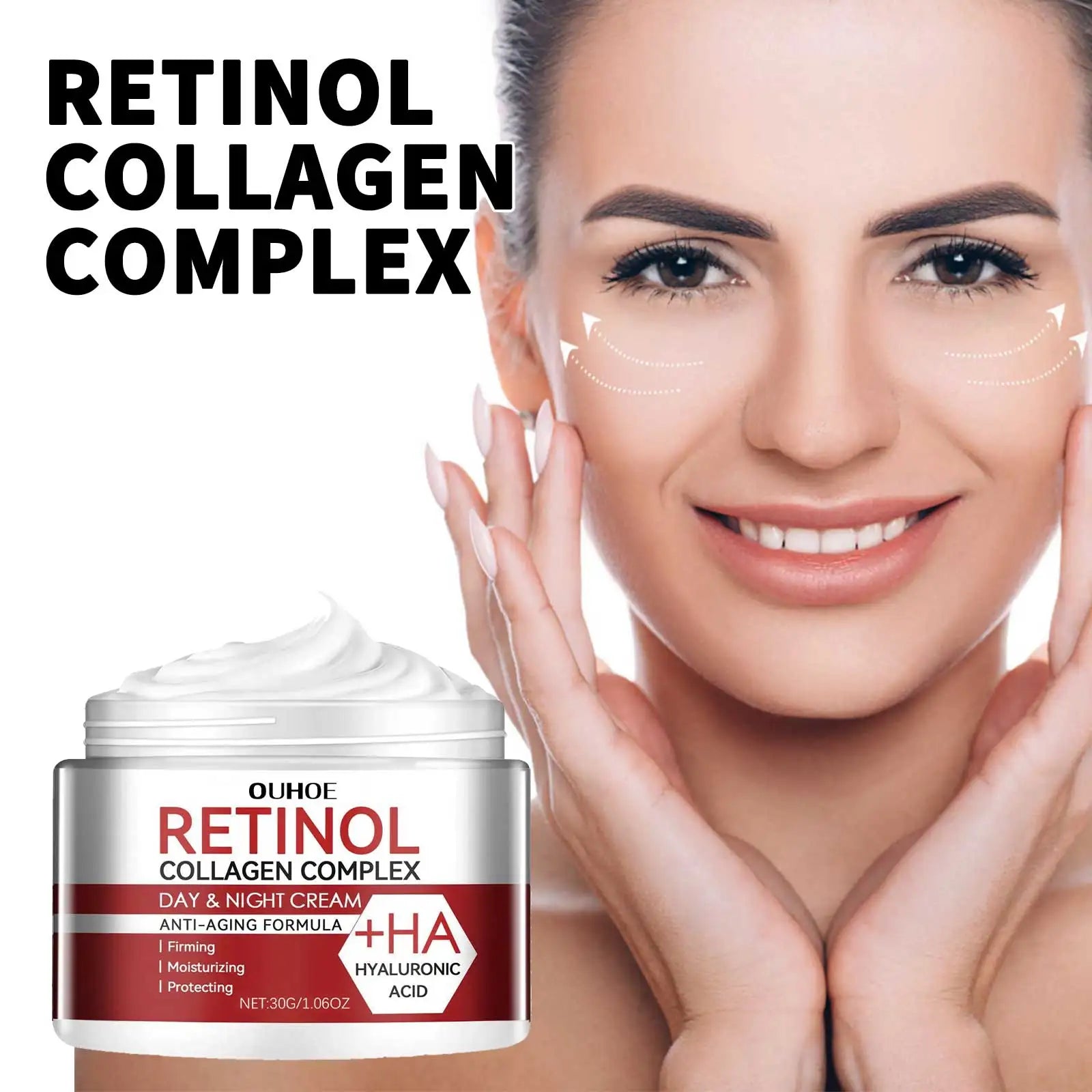 Retinol Collagen Face cream Complex Day Night Cream Hyaluronic acid Reduce fine lines dark circles moisturize firm pores Imagem principal do produto
