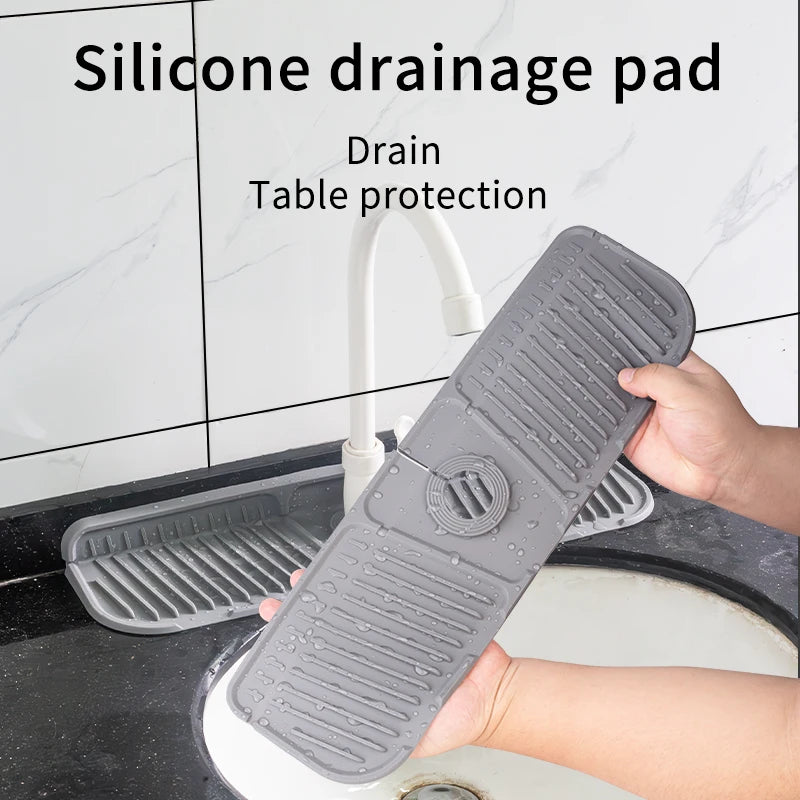 Kitchen Silicone Faucet Mat Faucet Water Catcher Mat Sink Splash Pad Countertop Protector Bathroom Imagen secundaria del producto