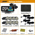8 Parktronic Parking Sensors Kit Reversing Front and Rear Car Backup Radar Detector Backing Assistance Sound Aler AID