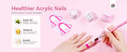 SAVILAND Complete Acrylic Nail Kit for Beginners with Keratin Powder Castor Oil Gel Polish 180W Lamp Nail Drill Full Set Tools