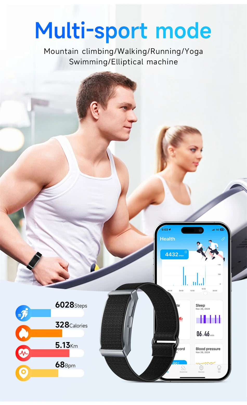 New Sport Fitness Tracker Smart Bracelet Men Women Heart Rate Sleep Monitor Pedometer Call Reminder Waterproof Smartwatch Band