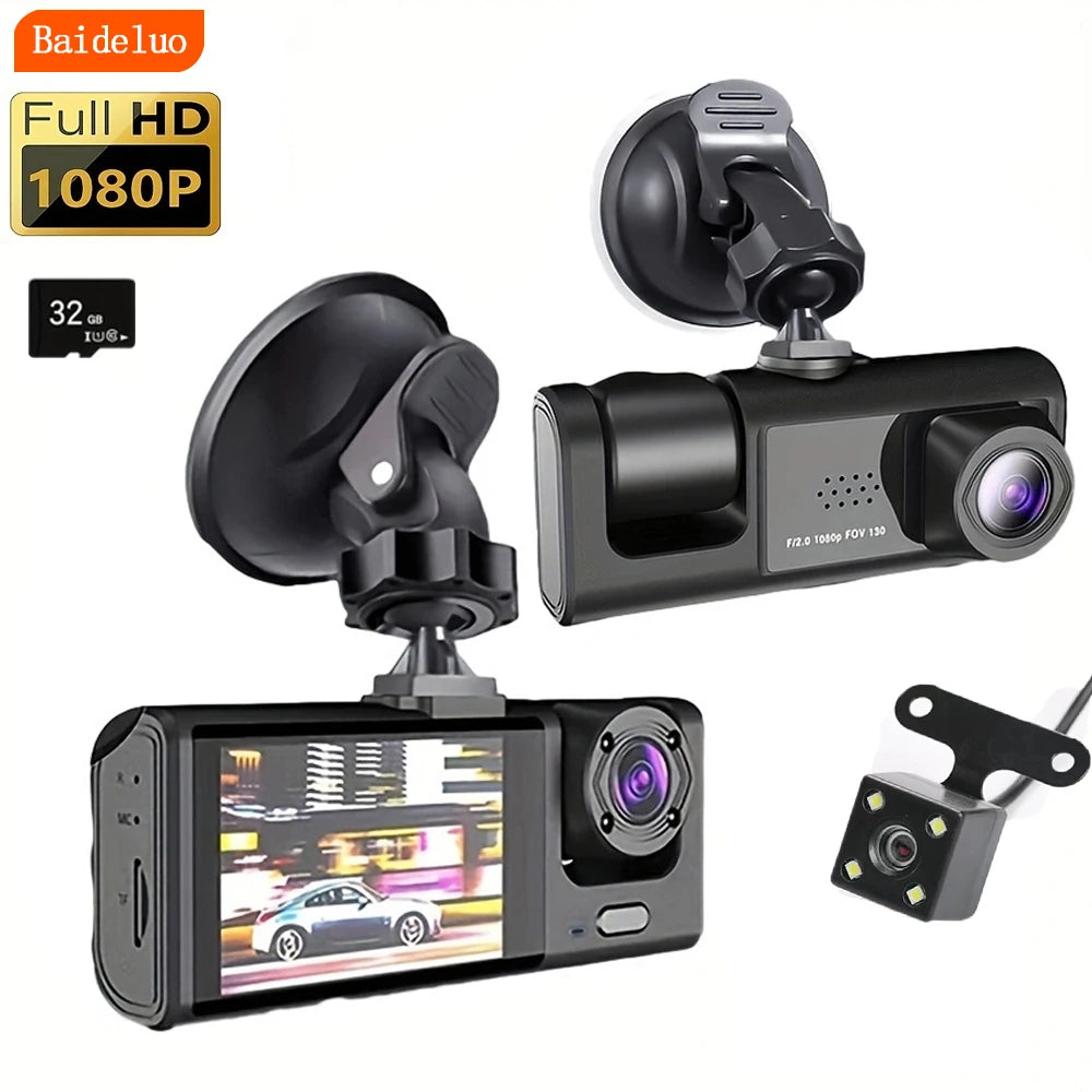 1080P Dual camera Dash Cam for cars,Front And Inside,car camera with IR Night Vision,Loop Recording,wide angle Car DVR Came Image principale du produit