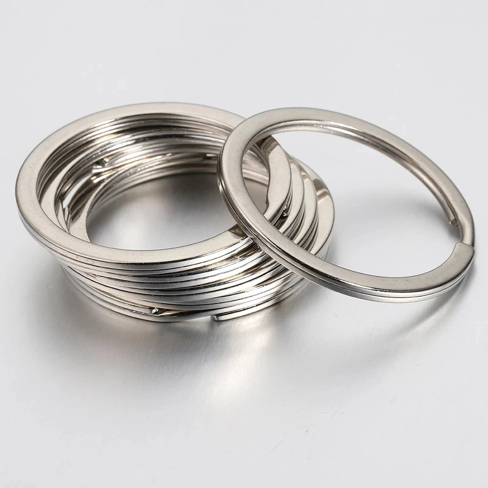 20pcs Stainless Steel Key Rings 20/25/28/30/35mm Round Flat Line Split Rings Keyring for Jewelry Making Keychain DIY Findings Imagen secundaria del producto