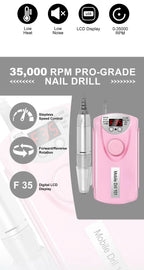 35000RPM Nail Drill Machine for Nails Rechargeable Manicure Low Noise Professional Electric Nail Drill Motor Polishe Sander Tool