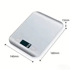 Digital Kitchen Scale 10/5kg-1g LED Display Stainless Steel Panel Electronic Scales for Home Food Snacks Weighing Baking Tools