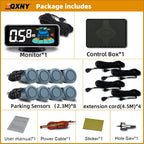 8 Parktronic Parking Sensors Kit Reversing Front and Rear Car Backup Radar Detector Backing Assistance Sound Aler AID