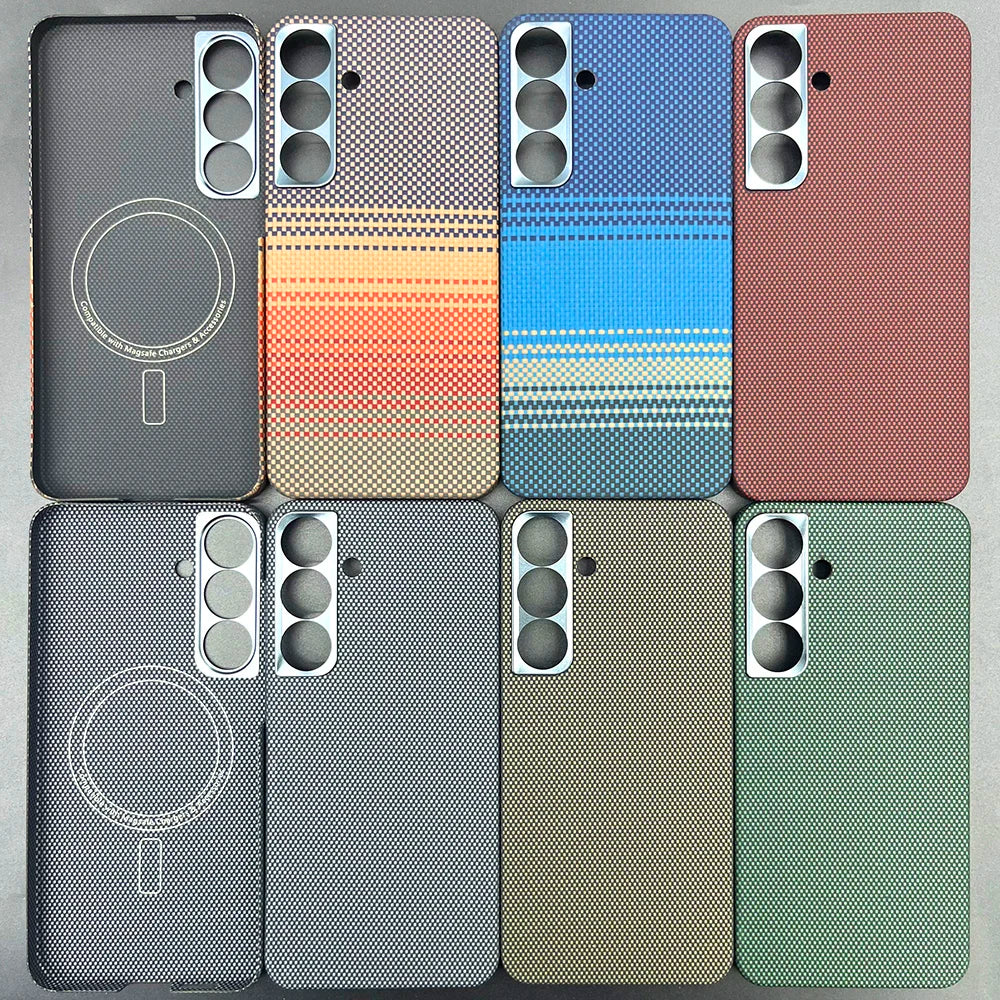 Carbon Fiber Case For Samsung Galaxy S25 Ultra/S25+/S25/S25 Edge Lens Camera Protection Aramid Fiber Cover Lightweight Slim Case