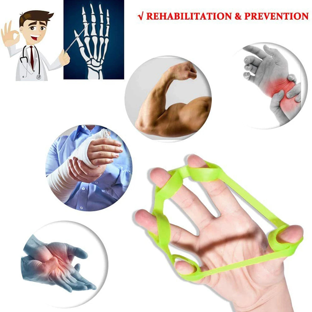 5 Finger Finger Strength Grip Band Mini Silicone Hand Exerciser Gripper Muscle Building Injury Recovery for Gym Fitness Training