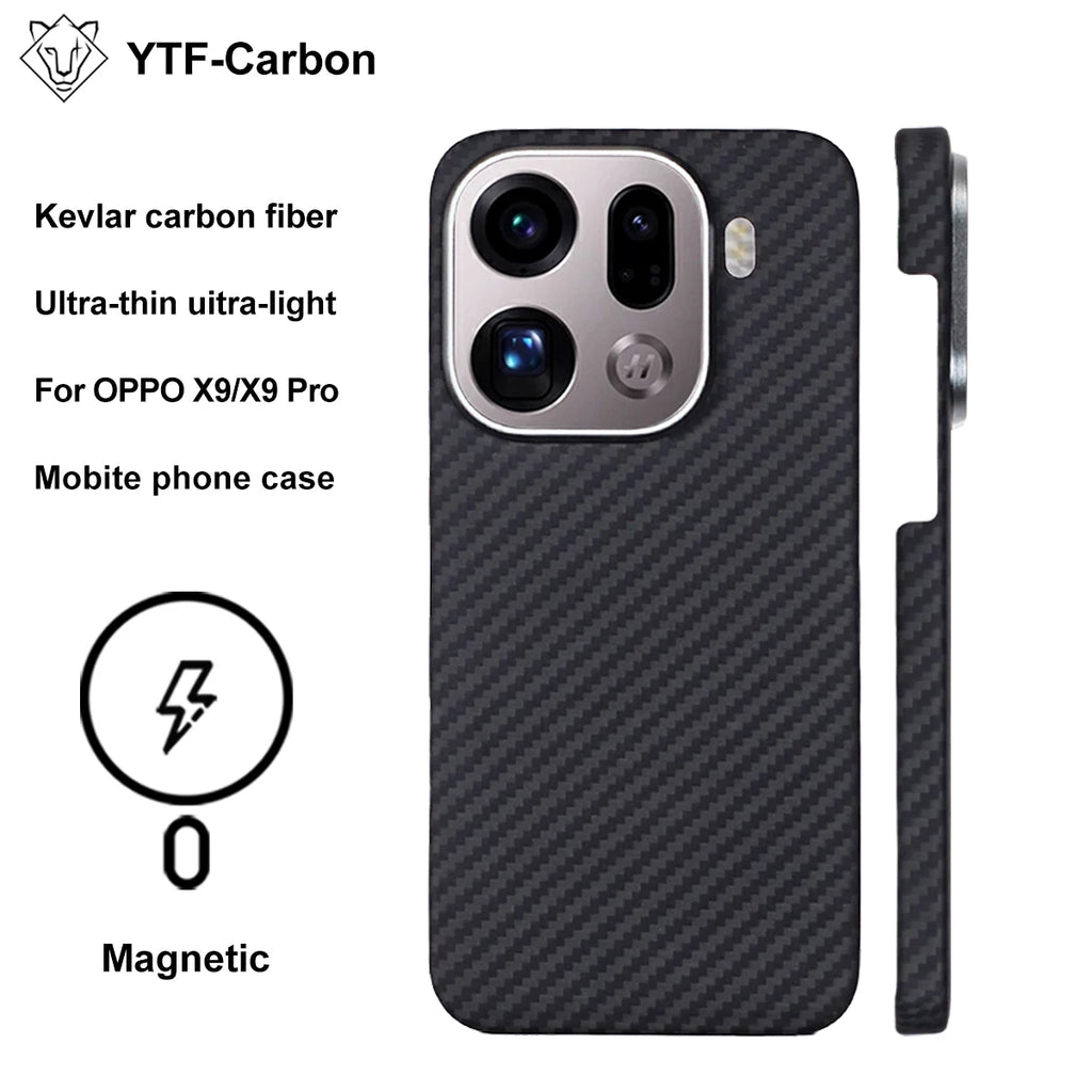 YTF-Carbon For Oppo X9 Pro Aramid Carbon Fiber Cover For Magsafe Find X9/X9s pro/X9 Ultra Cover Mobile Phone Accessories