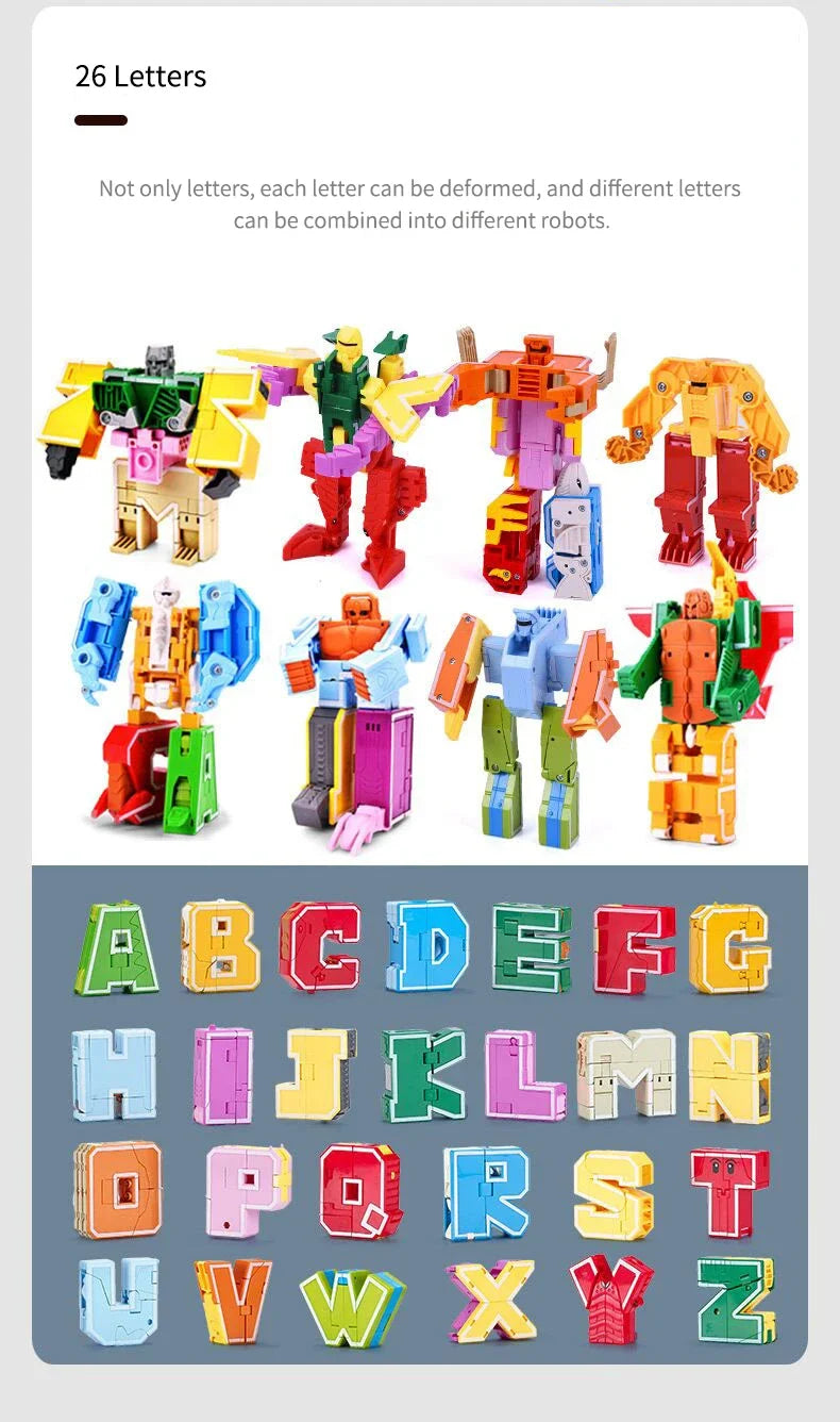 New Learning Toys 26 Letters Learnable Words Transformable  Combinable Robots Alphabet Toys For Kids Gifts Learn Play Robot Toy Secondary image