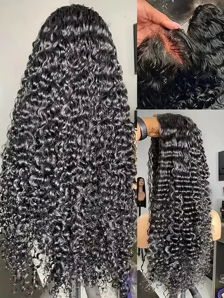 Burmese Raw 250% Density 30 inch 13x6 HD Lace Front Human Hair Wigs Deep Wave 13x4 Frontal Wigs Women Curly Glueless Closure Wig