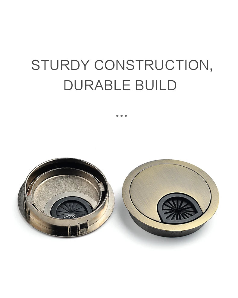 50/53/60mm Office Table Wire Hole Covers Computer Desk round metal decoration box Furniture Hardware Fittings