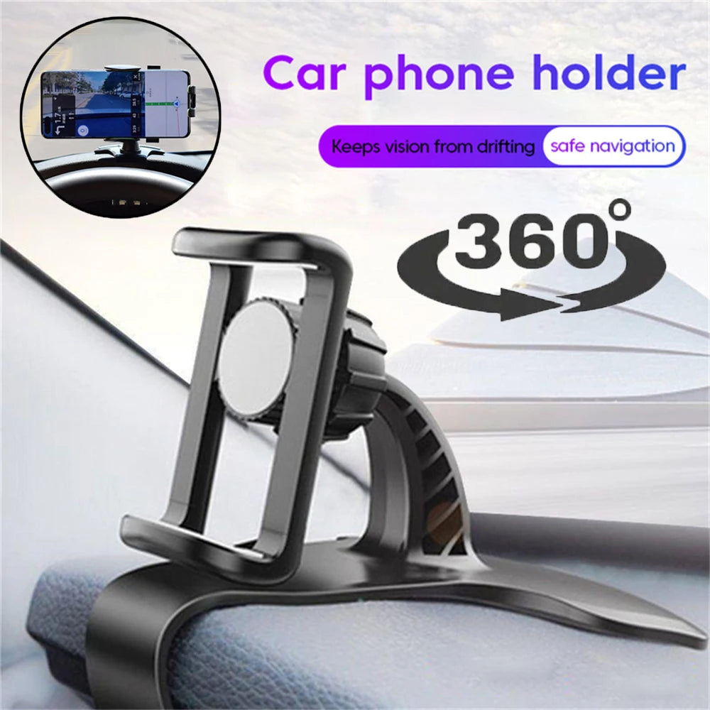 360 Rotatable Car Phone Holder Universal Cell Phone Stands Car Rack Dashboard Support for Auto Grip Mobile Phone Fixed Bracket Image principale du produit