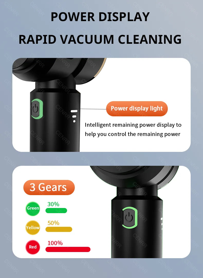 CENRR 998000PA Car Vacuum Cleaner Powerful Portable HandHeld Vacuum Cleaner For Car Wireless Cleaner Robot Car Accessories