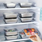 5pcs Stainless Steel Food Storage Stackable Meal Prep Boxes for Kitchen Fridge Lunch Ideal for Meal Prep Travel Kitchen Storage