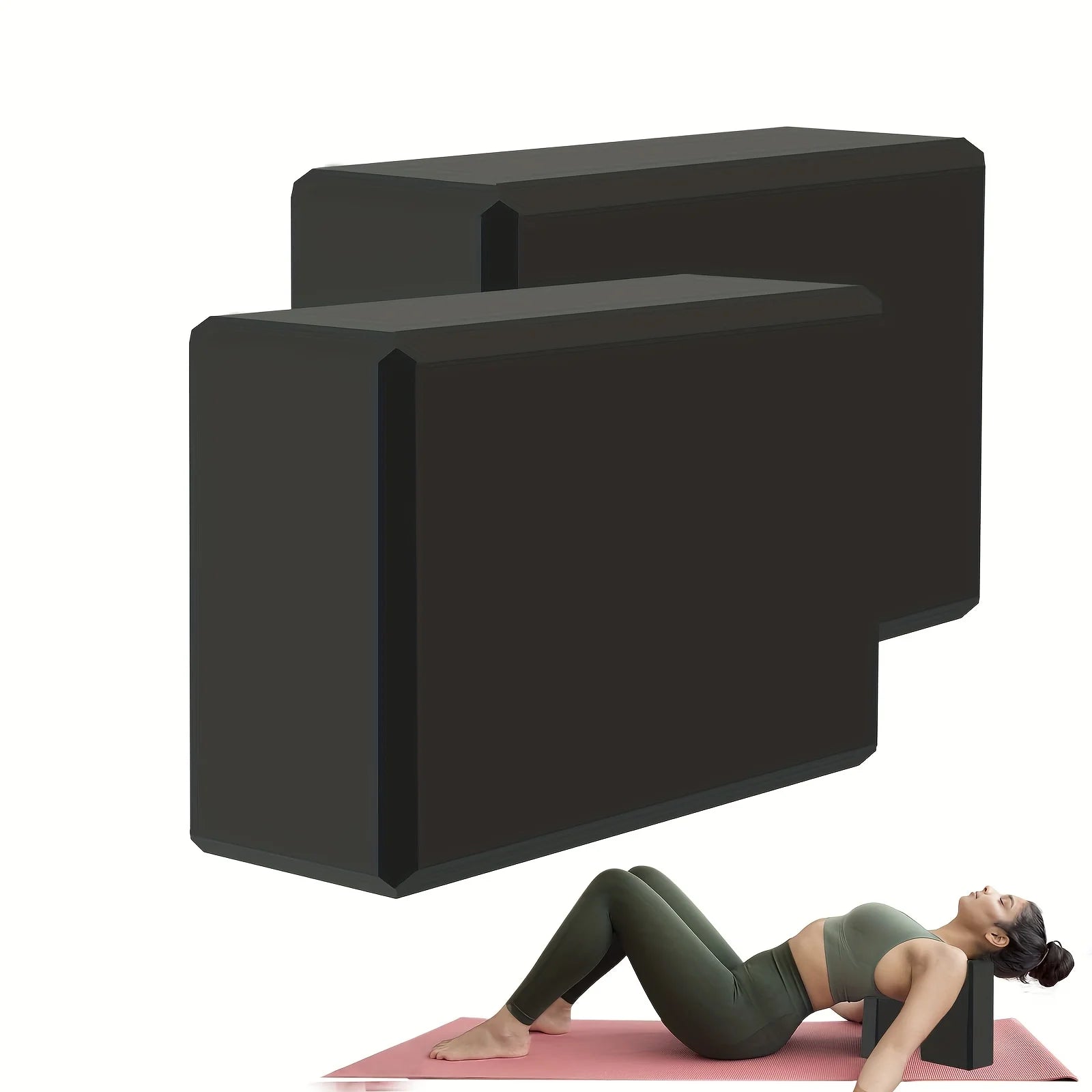Set of 2 Yoga Blocks - Made from High-Density Foam, Lightweight, Supportive, And Odor-Free - Essential Yoga Gear for Women, Gym Image principale du produit