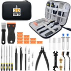 3D Printer Tool Kit 34PCS Maintenance with Nozzle Cleaning Tools, Scraper, Brushes, File Set, Cutter, Knife for FDM/SLA Printers