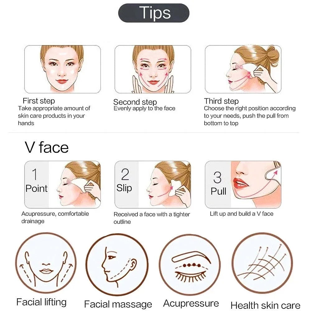 Natural Resin Jade Stone Gua Sha Gouache Scraper Massager for Face Body Facial Skin Lifting Wrinkle Remove Beauty SPA Care Tools