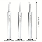 Easy-To-Use Stainless Steel Acne Extractor Set - Hypoallergenic Beauty Tweezers For Clear Skin, Perfect For Beginners