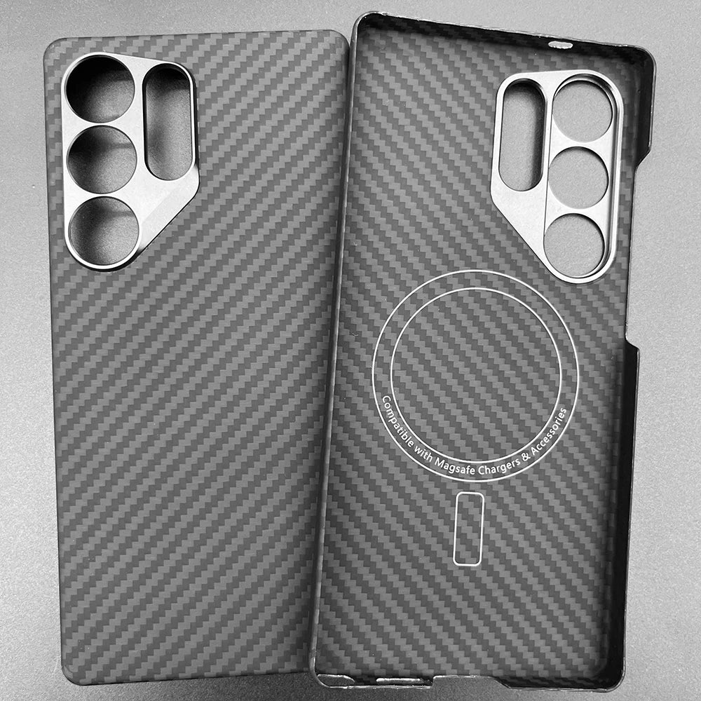 Carbon Fiber Case For Samsung Galaxy S25 Ultra/S25+/S25/S25 Edge Lens Camera Protection Aramid Fiber Cover Lightweight Slim Case