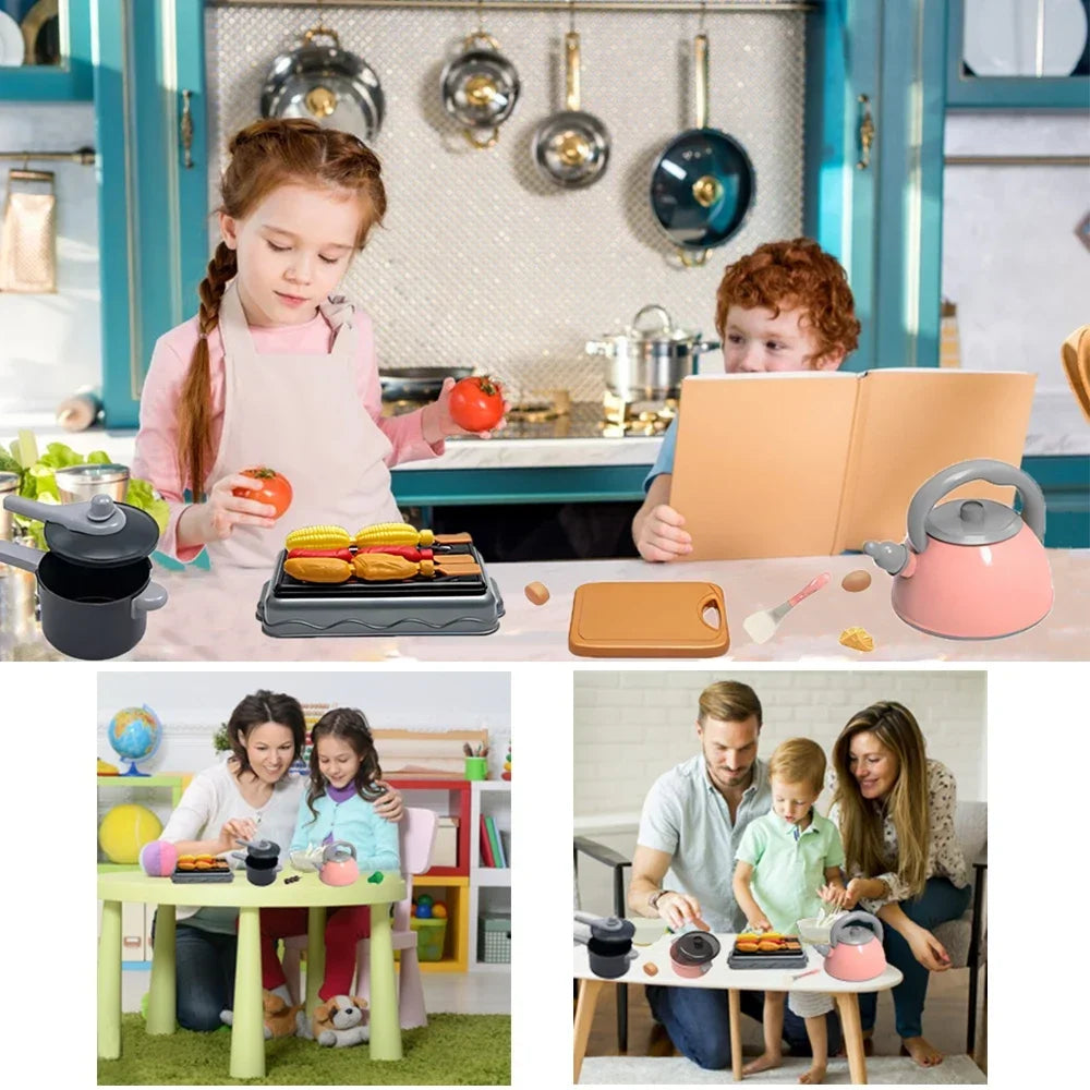 Kids Kitchen Toys Set 92/69/59 PCS Play Kitchen Accessories Kit with Play Pots Pretend Food Cooking Toy Toddler Girls Boy Gift Imagem secundária do produto