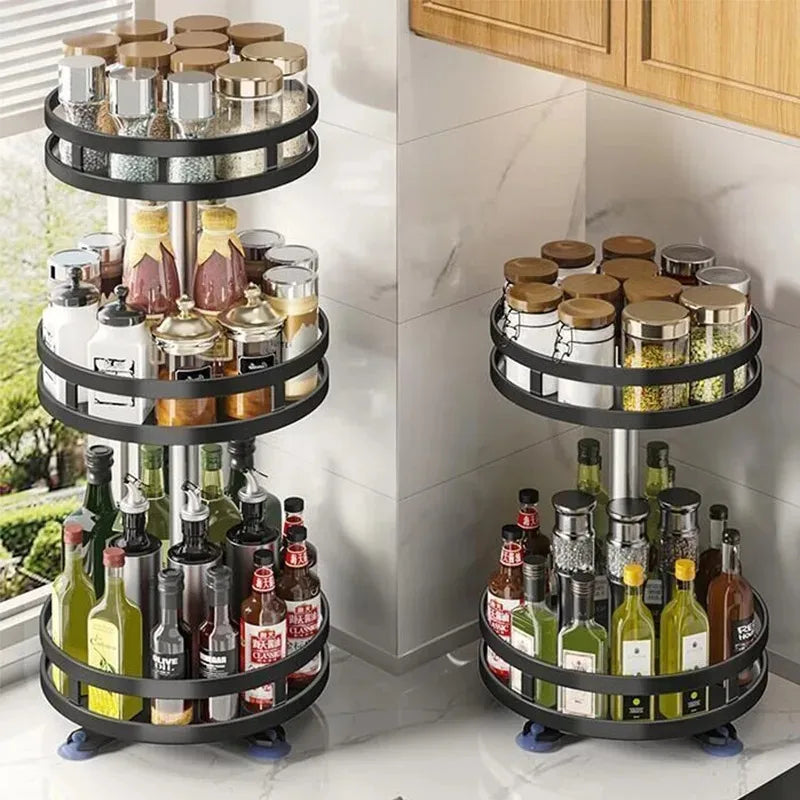 360°Rotation Spice Rack Organizer Jar Cans Non-Skid Storage Tray for Seasonings Kitchen storage rack Kitchen Accessories Imagen principal del producto