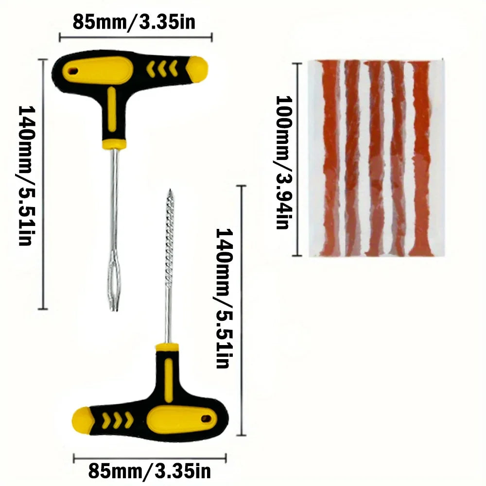 Car Motorcycle Tire Repair Kit Puncture Plug Tools Tyre Puncture Emergency for Tire Strips Stirring Glue Repair Tool Kit