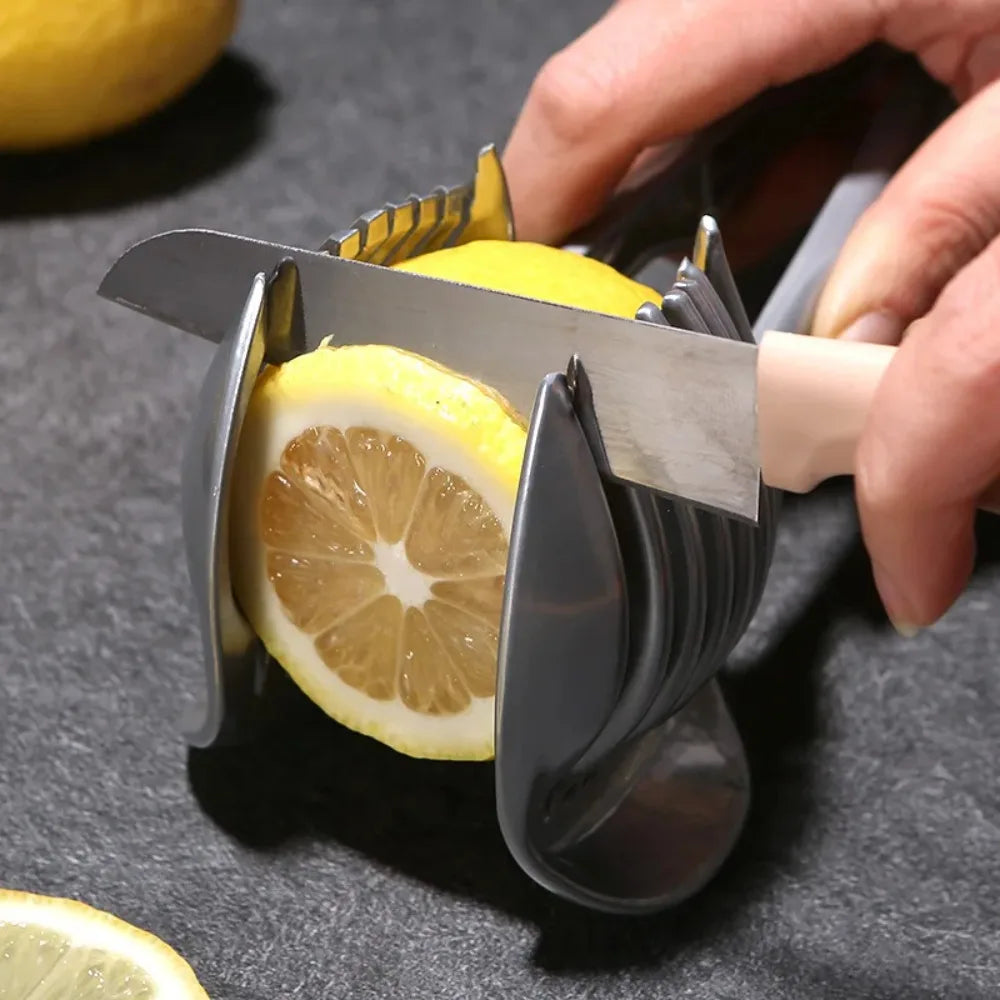 Stainless Steel Kitchen Handheld Orange Lemon Slicer Tomato Cutting Clip Fruit Slicer Onion Slicer KitchenItem Cutter Accessorie Imagen secundaria del producto