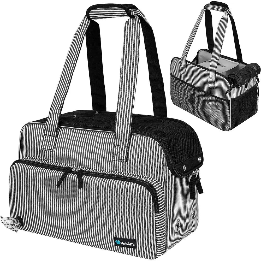 Small Dog Purse Carrier, Soft-Sided Pet Carrier Bag with Pockets, Portable Puppy Cat Travel Handbag Tote, Airline Approved Breat Imagem principal do produto