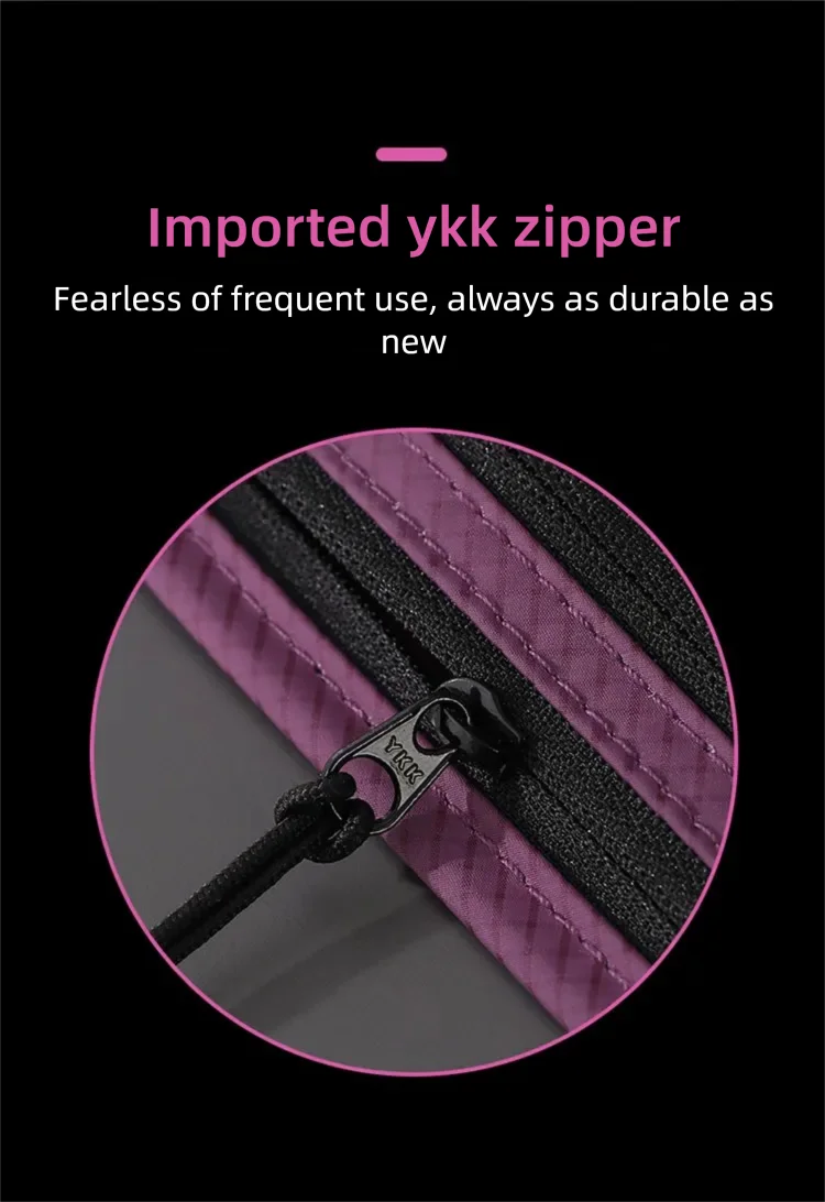 Travel Money Belt Waist Bag Waterproof RFID Blocking Anti-Theft Passport Holder Hidden Pocket Secure Waist Pouch Fanny Pack for