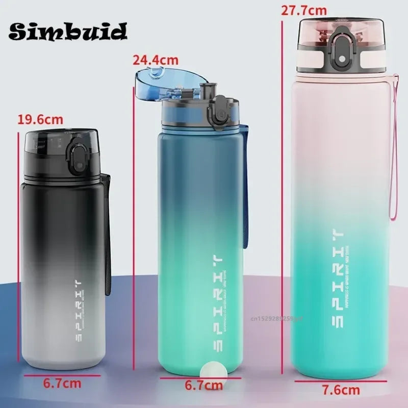 1 Liter Large Capacity Sports Water Bottle Leak Proof Colorful Plastic Cup Drinking Outdoor Travel Portable Gym Fitness Jugs Image secondaire du produit