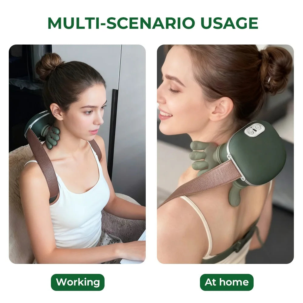 Bionic Finger Neck Shoulder Massager Wireless Neck Cervical Trapezius 4D Kneading Body Back Hand Massage Shawl Brushless Motor