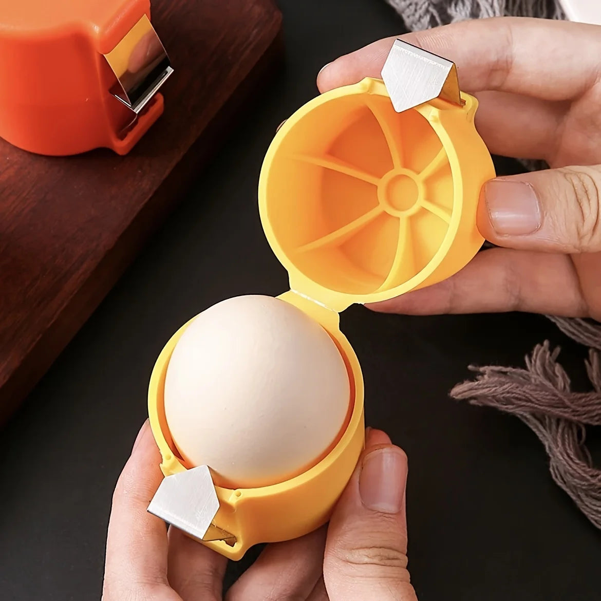 3pcs Stainless Steel Eggshell Separator - Quick Peel & Yolk Splitter, Durable Kitchen Baking Essential with Easy-Grip Imagem principal do produto