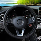 Artificial Leather Three-dimensional Embossed-car without Inner Ring Steering Wheel Cover Auto Parts for 14.5-15 Inches