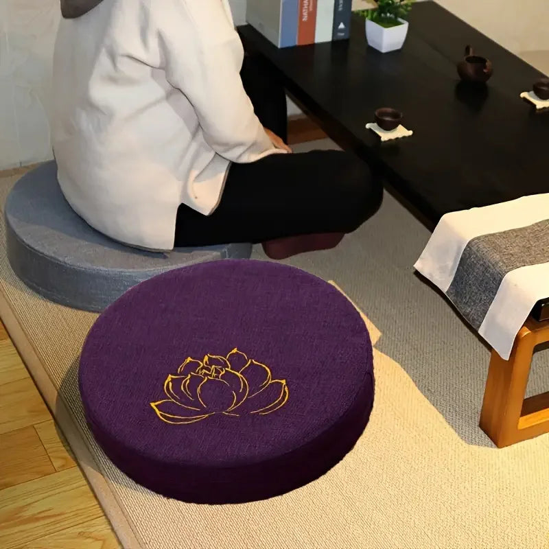 40X6CM Yoga Meditation Linen Cushion Hard Lotus Texture Meditation Cushion Backrest Pillow Tatami Mat Removable Washable Imagen principal del producto