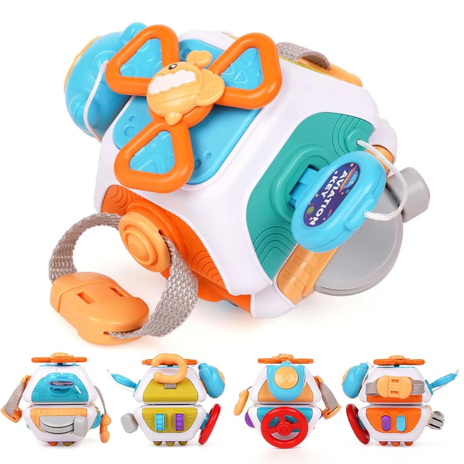 Baby Busy Board Cube Montessori Sensory Toys for Toddler Educational Learning Activities Travel Toy Lock Box Fine Motor Skill Image secondaire du produit