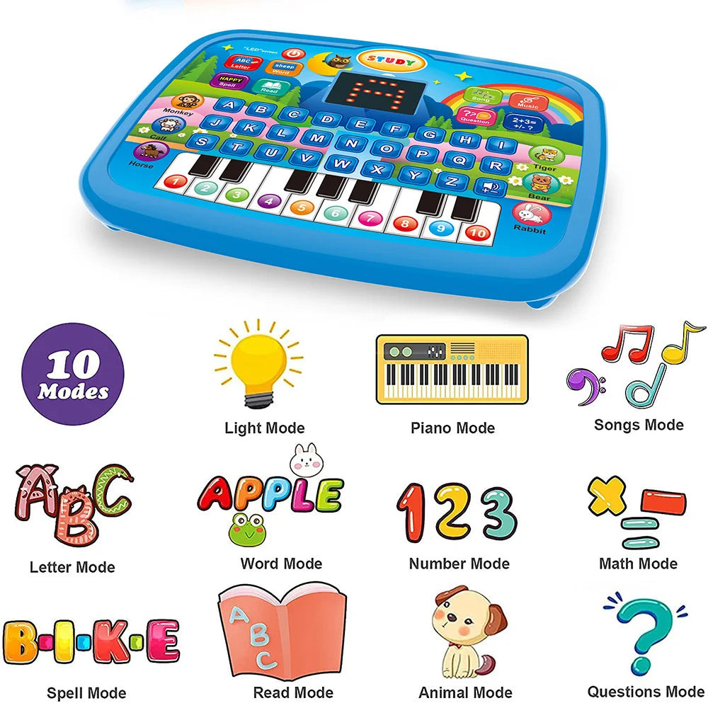 Kids’ Education Tablet Toy, Age 3+ Literacy Math Music Learning, Doubles as Electronic Keyboard, Birthday Christmas Gift Imagen secundaria del producto