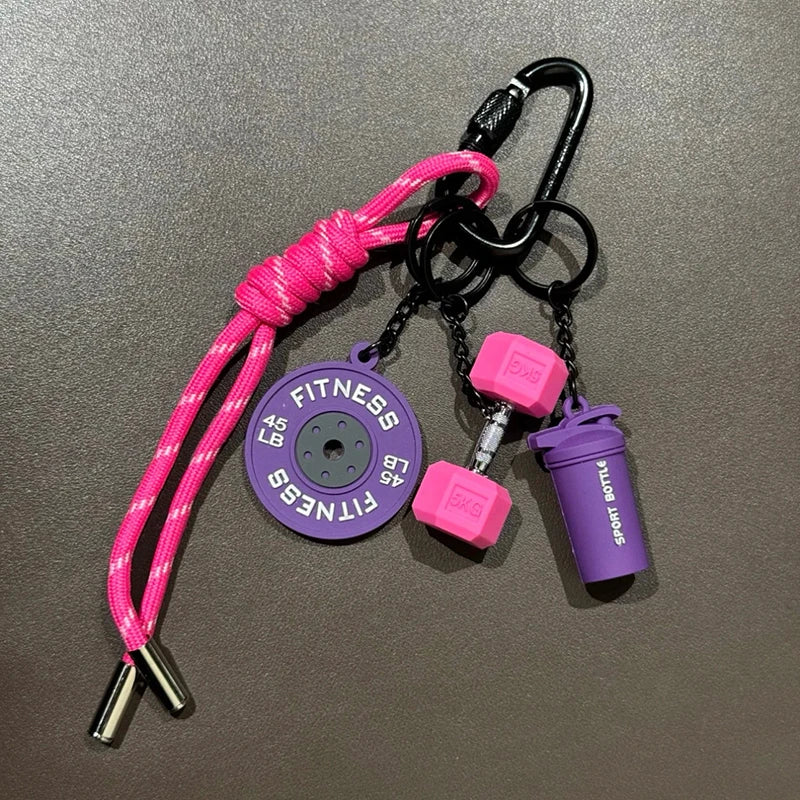 Fitness Keychain for Gym Lovers Premium Gift Sports Enthusiasts Accessories for Workout Bags Water Bottles D-shaped Buckle Imagen principal del producto