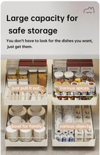 Kitchen Storage metal holdetr with Slide Rails Pull-out Drawer Storage Tray Spice Storage Rack Cabinets Organizer