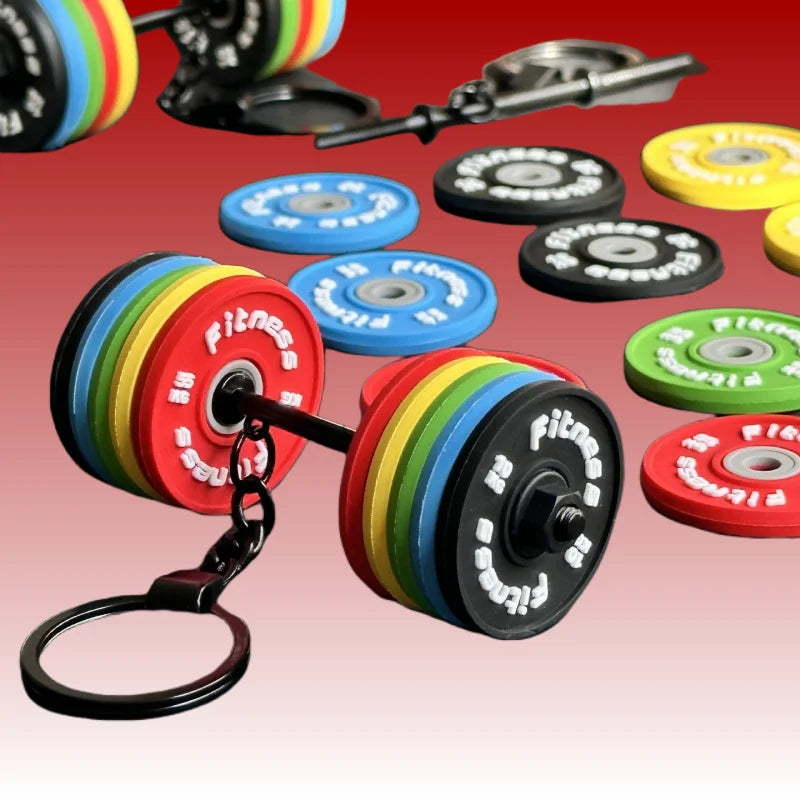 New Barbell Keychain DlY Silicone Dumbbell Keychain Gym Gifts for Gym Lovers Fitness Trainer Gift Backpack Car Key Pendant