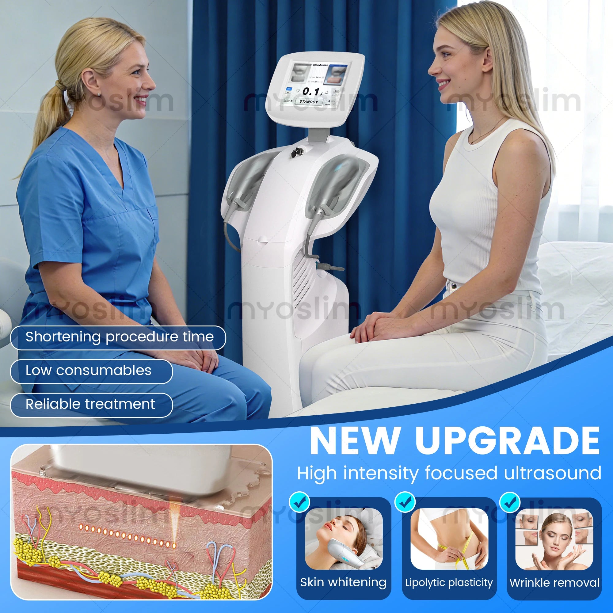 7D ABS Desktop Facial Lifting and Slimming Machine - Home Beauty Device for Wrinkle Removal, Acne Treatment, and Skin Care Imagem principal do produto