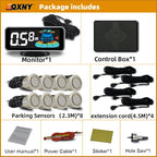 8 Parktronic Parking Sensors Kit Reversing Front and Rear Car Backup Radar Detector Backing Assistance Sound Aler AID