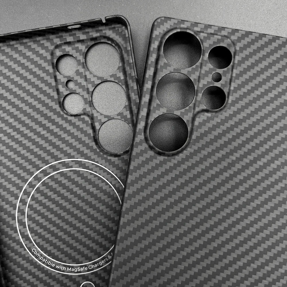 Carbon Fiber Case For Samsung Galaxy S25 Ultra/S25+/S25/S25 Edge Lens Camera Protection Aramid Fiber Cover Lightweight Slim Case