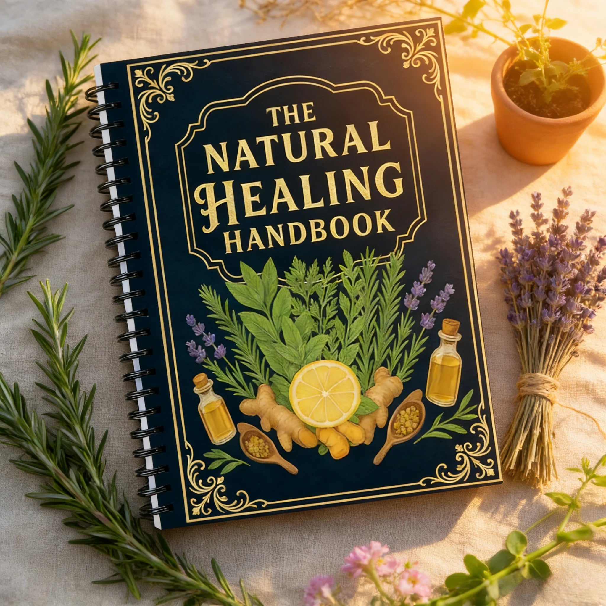 Step-by-Step Herbal Recipe Book for Natural Healing: Heart Health & Focus Guide. Spiral Bound Wellness Book, Healthy Gift Image principale du produit